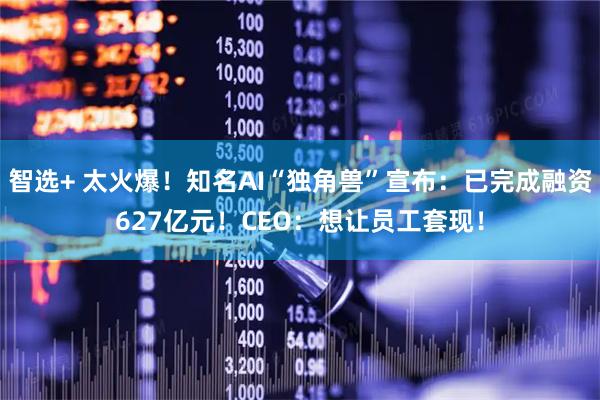 智选+ 太火爆！知名AI“独角兽”宣布：已完成融资627亿元！CEO：想让员工套现！