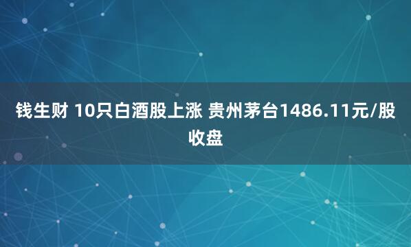 钱生财 10只白酒股上涨 贵州茅台1486.11元/股收盘