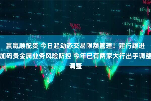 赢赢顺配资 今日起动态交易限额管理！建行跟进加码贵金属业务风险防控 今年已有两家大行出手调整